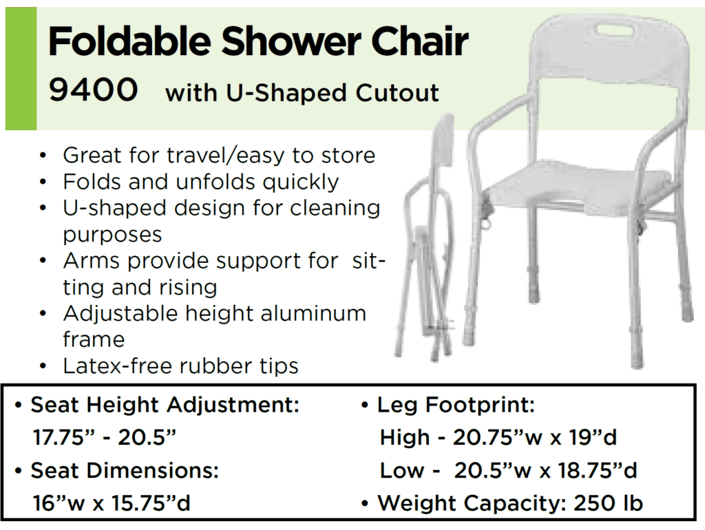 Foldable Shower Chair 9400: Help Inc. - Everyone is relying on you. You can rely on us.
