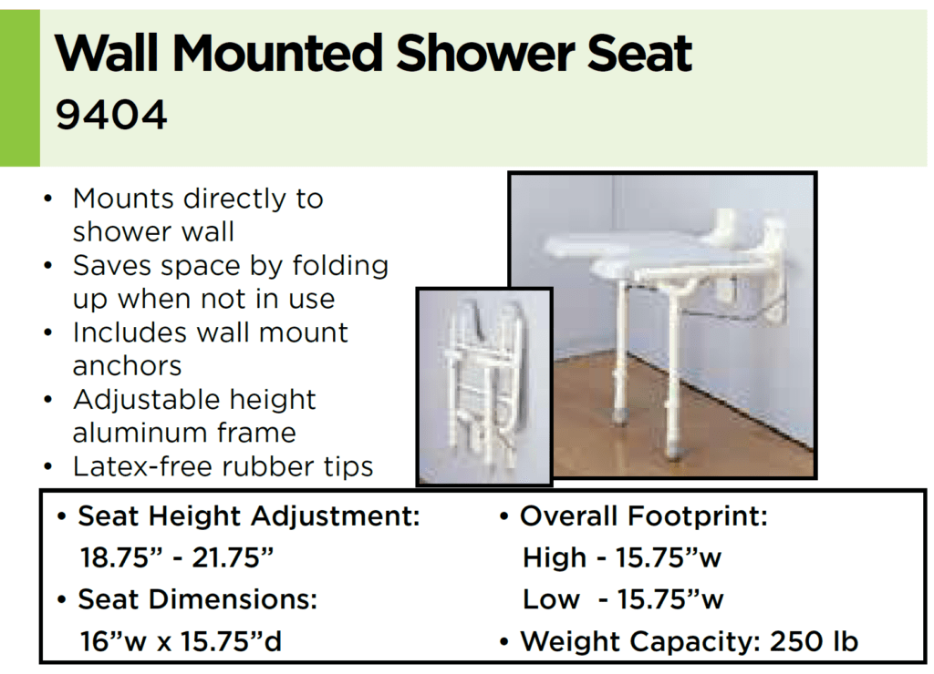 Wall Mounted Shower Chair 9404: Help Inc. - Everyone is relying on you. You can rely on us.